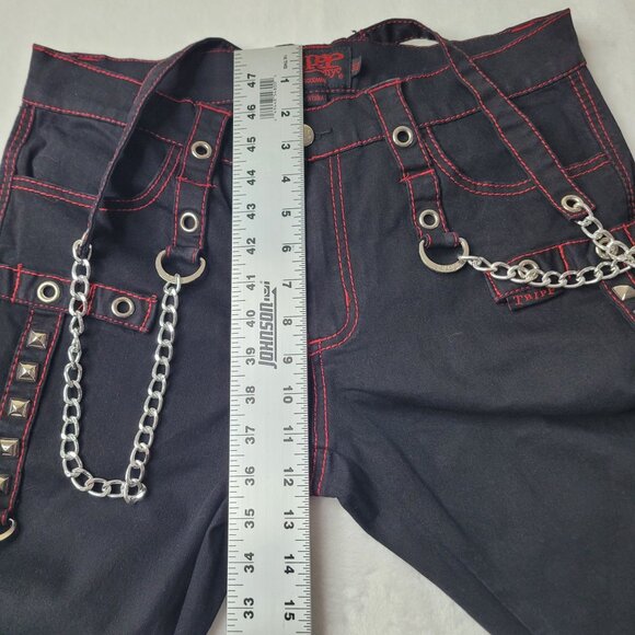 Tripp NYC No Excuses Daang Goodman Men's Black and Red Bondage Pants Size 32 - Picture 5 of 10